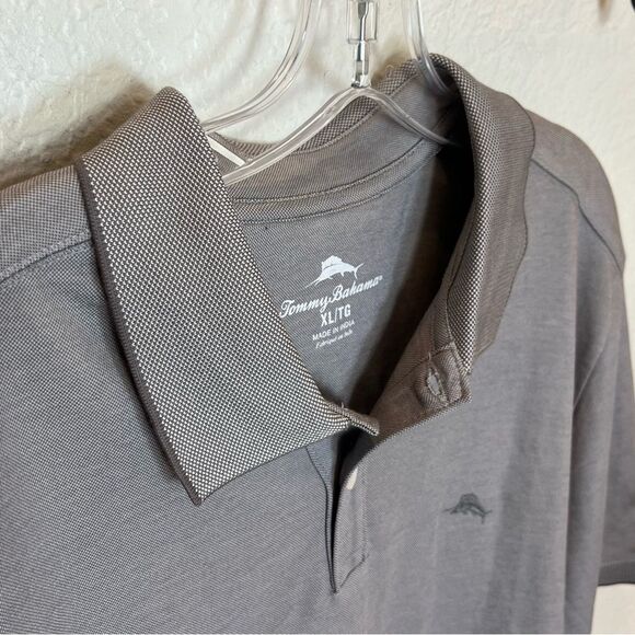 Tommy Bahama Classic Cotton/Polyester Blend Golf Polo in Gray size XL - Picture 3 of 11